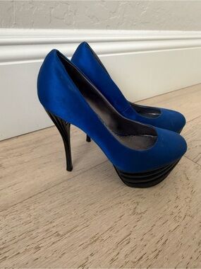 Blue Platform High Heel Pumps Bebe - Women's